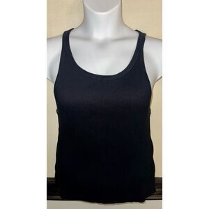 Cotton On Black Ribbed Tank Top - Size 20